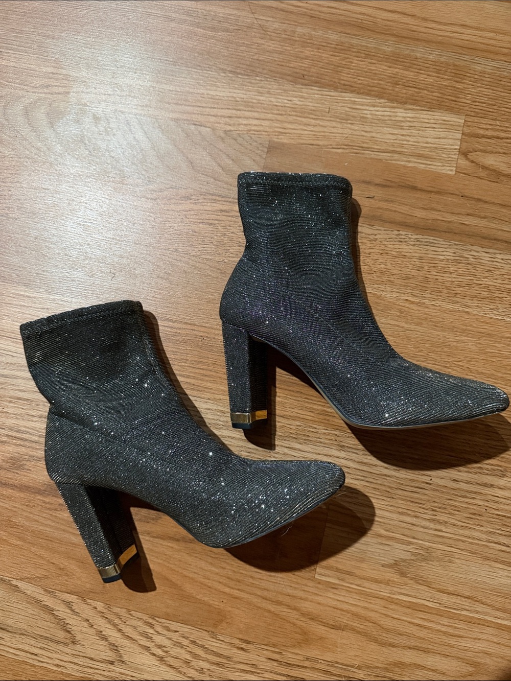 Michael Kors Black Sparkle Stretch Sock Booties